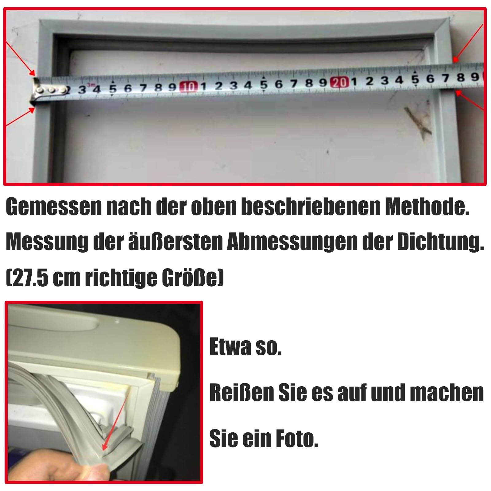 Kühlschrankdichtung Türdichtung Dichtung, Magnetdichtung Gummidichtung Dichtung Kühlschrankdichtung für Kühlteil Kühlschrank
