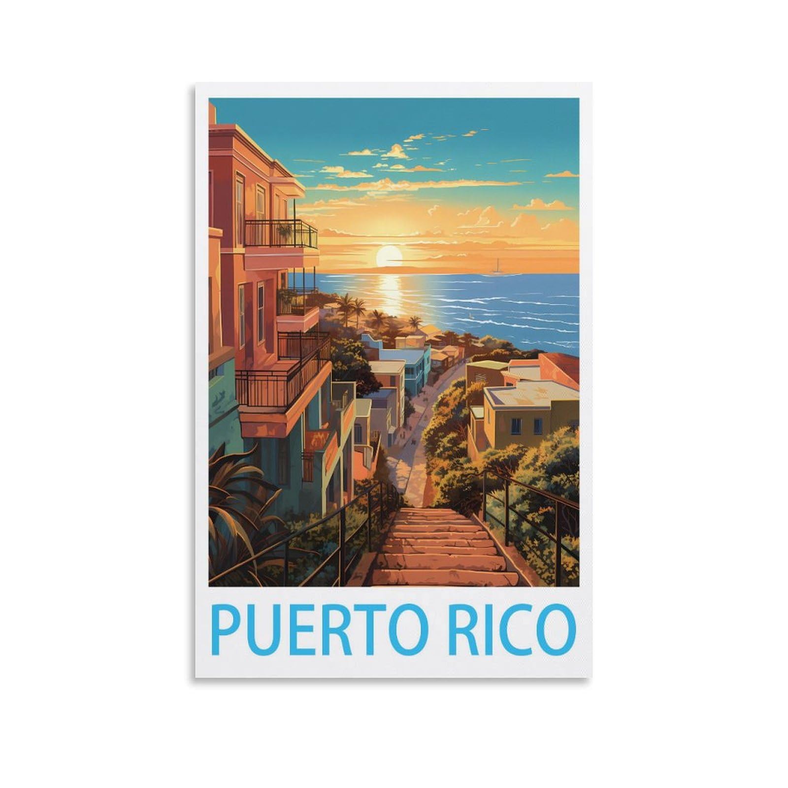Vintage Metal Tin Sign Puerto Rico Art Retro Plaque for Bars Pub Playroom Man Cave Wall Decor 15x30cm