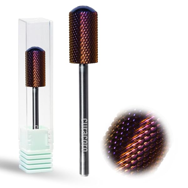Curacoro Nail Drill Bits 3/32 - Safety Sturdy Carbide Bit, Fast Remove Acrylic or Gel Nails, Shape Smooth Long-lasting B