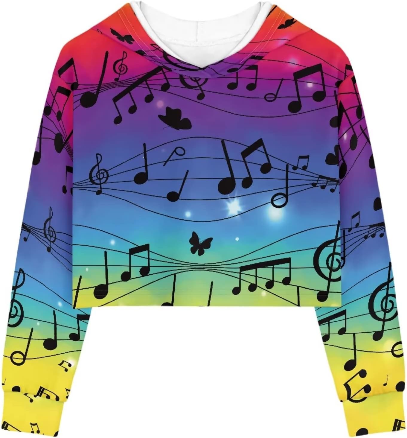 Teen Little Girls Crop Top Size 5-14 Years Old Cropped Hoodie Sweatshirt
