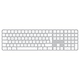 Apple Magic Keyboard mit Touch ID und Ziffernblock: Bluetooth, wiederaufladbar. Kompatibel mit Mac Computern mit Apple Chip; Deutsch, Weiße Tasten Deutsch Silber