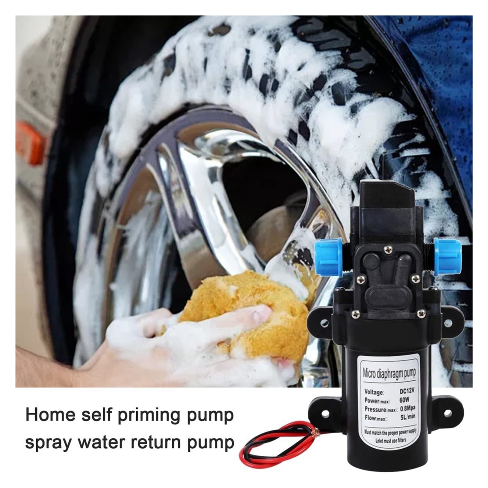 Mini Bomba pequeña 12V 60W 5L/min Agricultura Bomba de Agua eléctrica Micro Diafragma de Alta presión