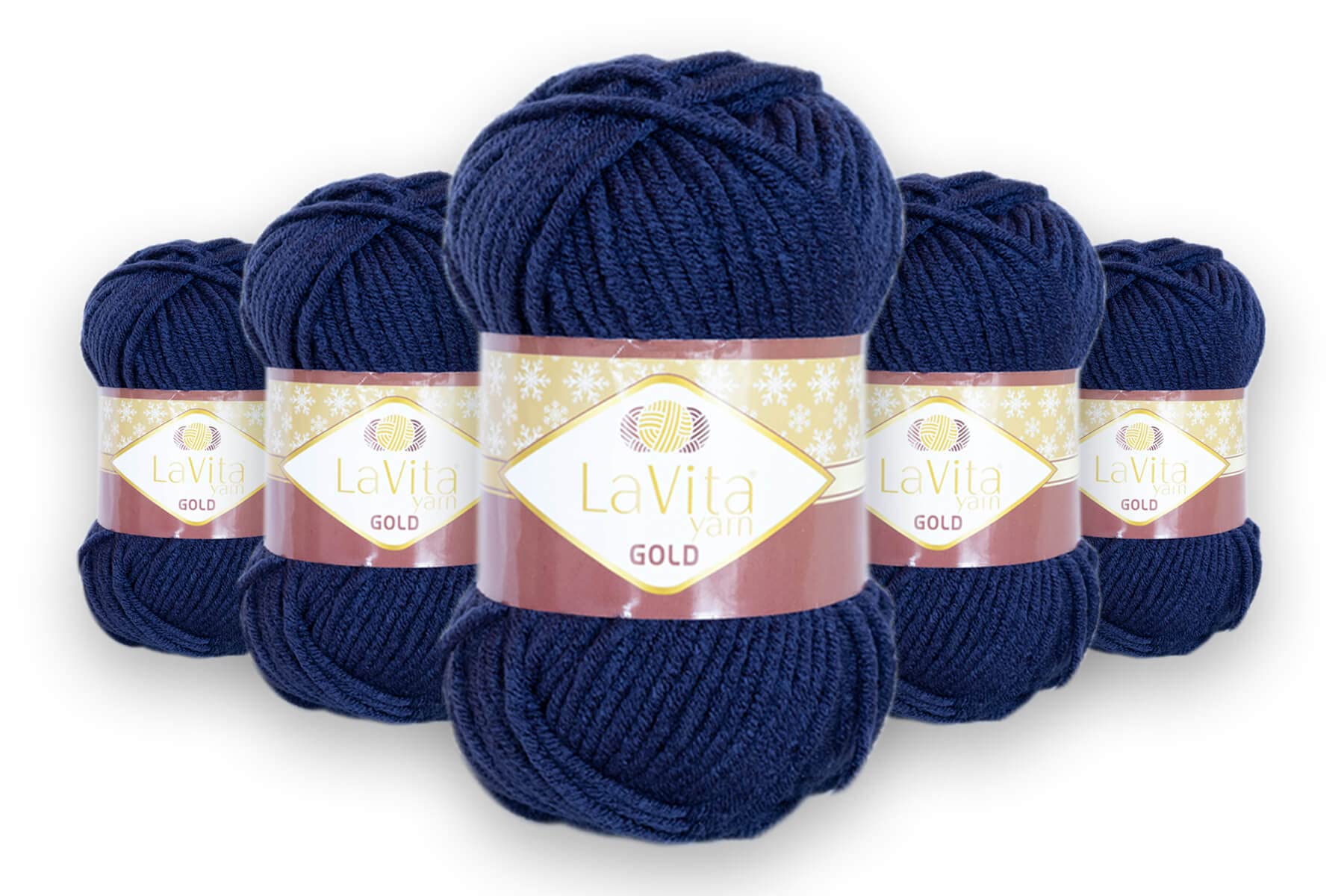 LaVita Yarn Gold Hand Knitting Yarn 5-Pieces Pack 100% Acrylic Yarn, 1 Ball 100 gr, 100 mt (9818)