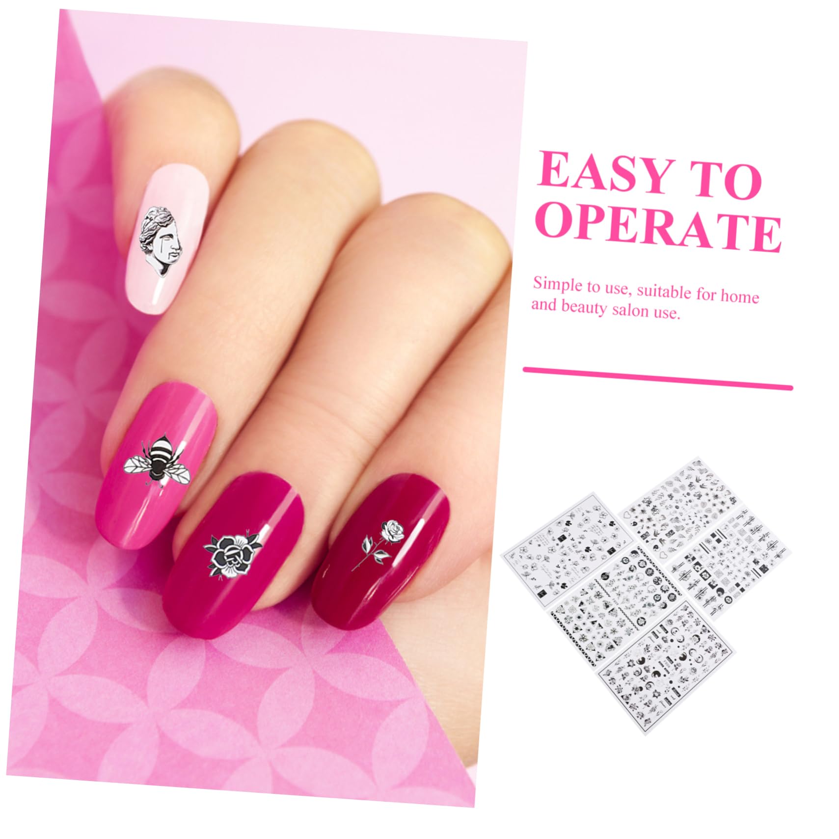 Healvian 50fogli Nail Art Stickers Fiori Eleganti Da Adesivi Per Unghie Autoadesivi Per Decorazioni Manicure Design Creativo Per Unghie e Artistiche Perfetti Per Doni e Decorazioni