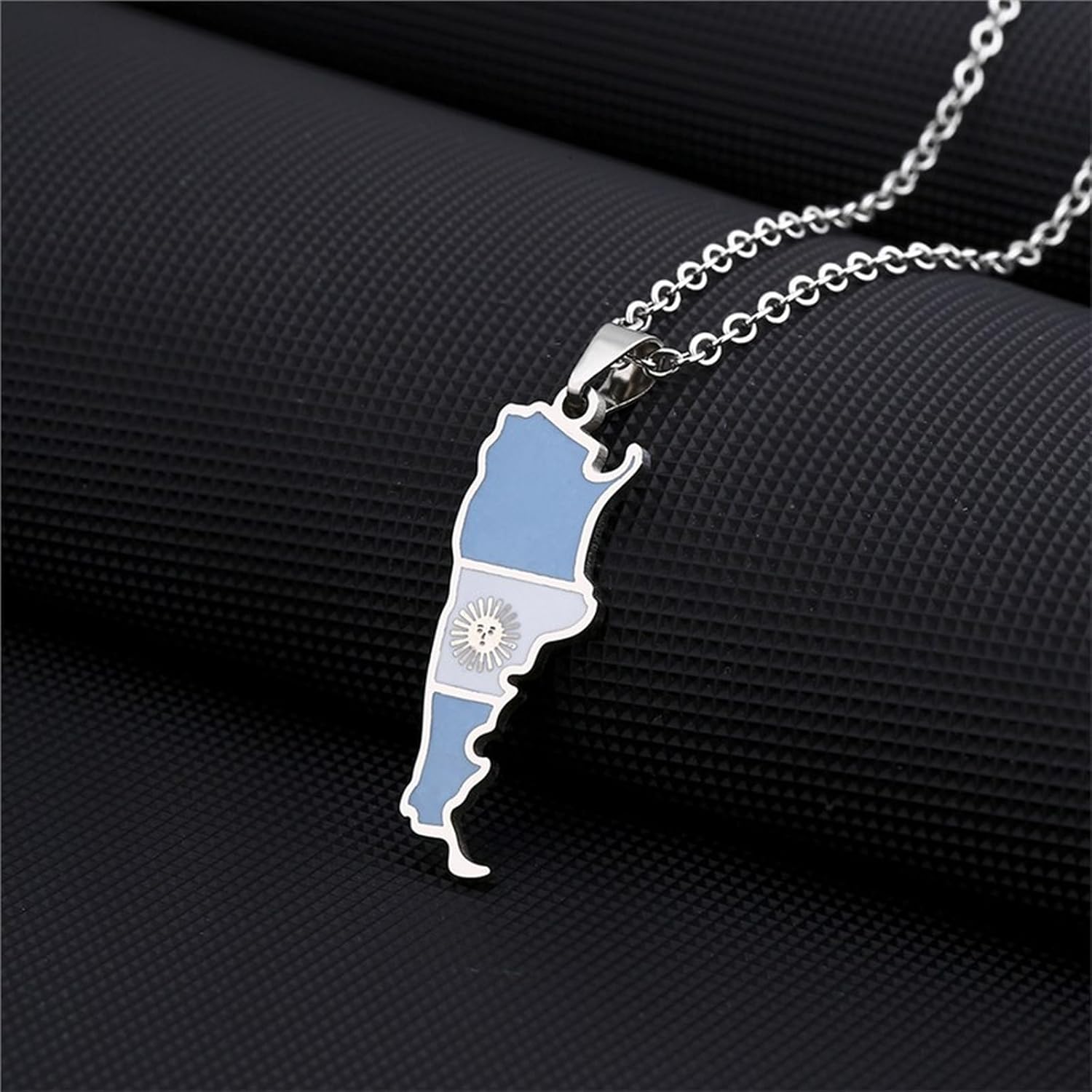 2 Pcs Argentina Flag Necklace, Men's and Women's Ethnic Style Stainless Steel Pendant, Argentina Travel Souvenirs, Soccer Basketball Fans Cheer Supplies, Casual Accessories - Image 7