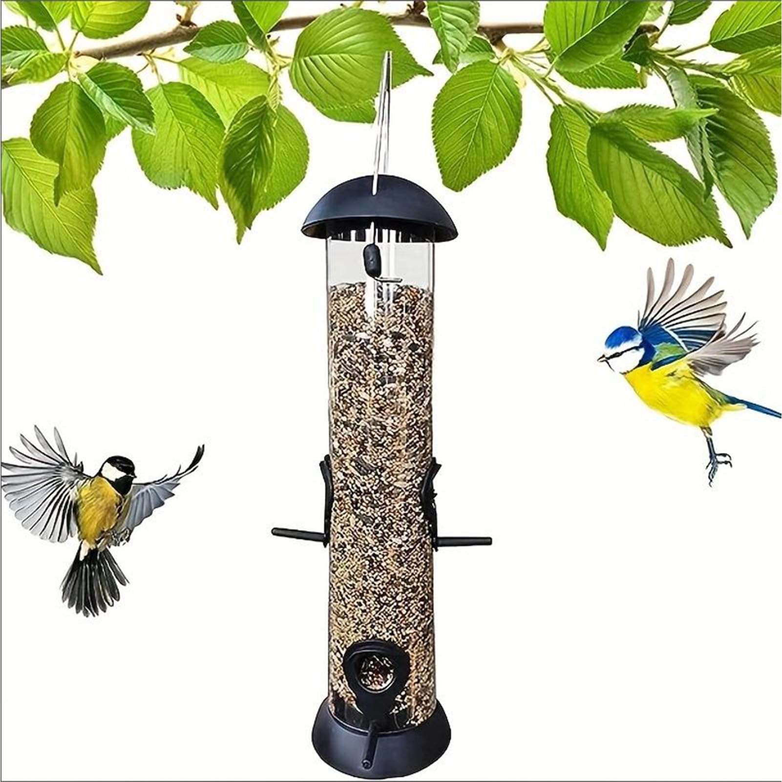 Mangeoire à colibri transparente à 4 trous pour balcon et extérieur