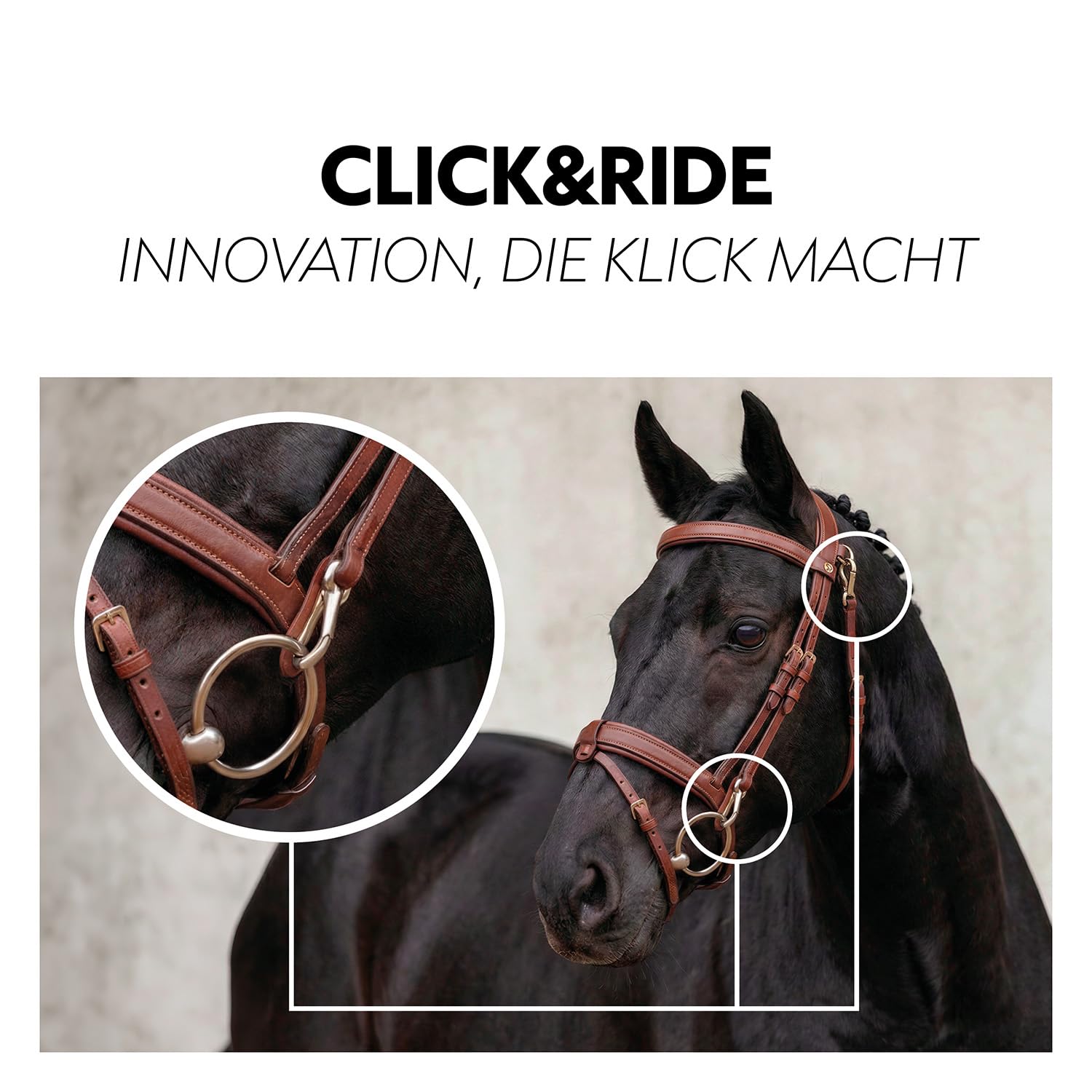 SUNRIDE Briglia inglese combinata per cavalli (Berlino) – con redini – vera pelle morbida – imbottitura extra – anatomica, regolabile – Click&Ride – fatta a mano – antiruggine (cognac, Full (WB))