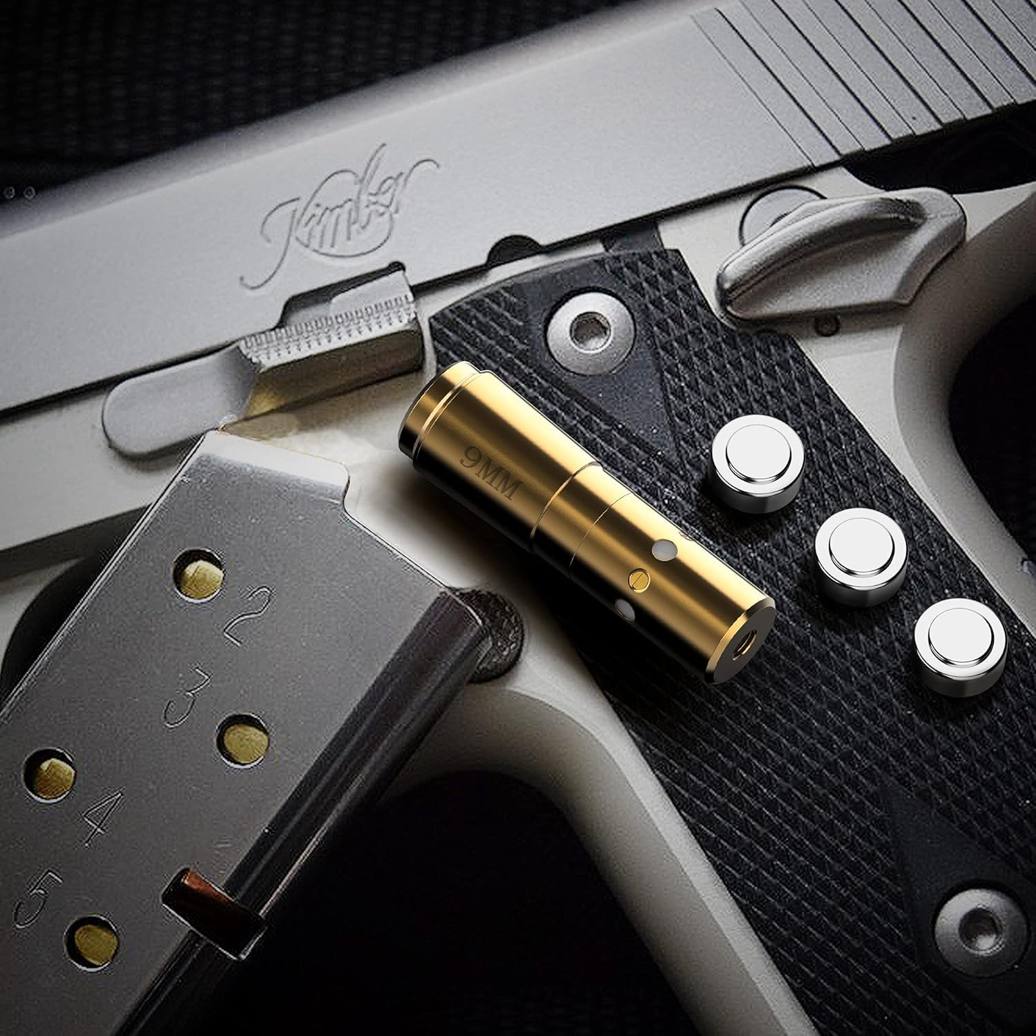 KinZon Laser-Bohrungsvisier, rote Nullstellung, Red Dot 9mm mit Batterien, Präzisions-Kollimator für Jagd und Schießsport