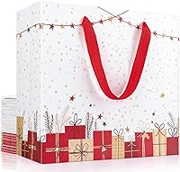 Vista 52 de EUSOAR Bolsas grandes de papel de papel para regalo, 12 bolsas de papel kraft de 12.5 x 4.5 x 11 pulgadas con asas a granel, para venta al por