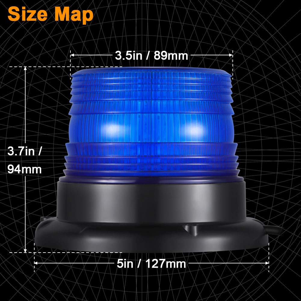 ATHAIHAN 12V 24V Rooftop Flashing Warning Blue LED Emergency