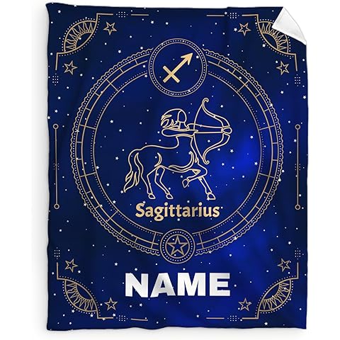 Personalized Sagittarius Blanket, Gift for Sagittarius, Sagittarius Party Decoratio...