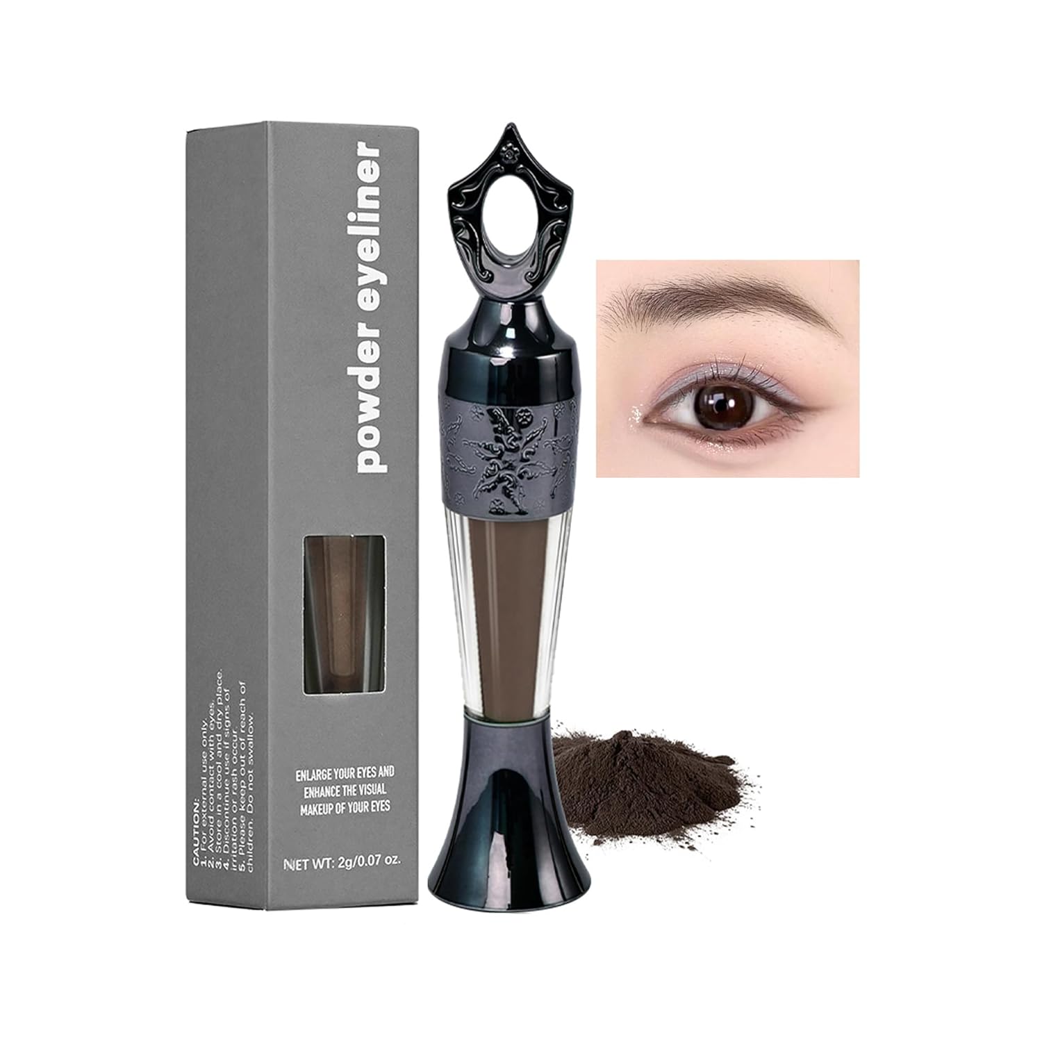 Powder Eyeliner, Multi-Use Eyeliner Powder Long-Wearing & Smudge-Proof Intense Color Easy To Apply, Gentle & Skin-Friendly Formula, Smoothly Outlines The Eye-Liner For Women (#05 Brown)