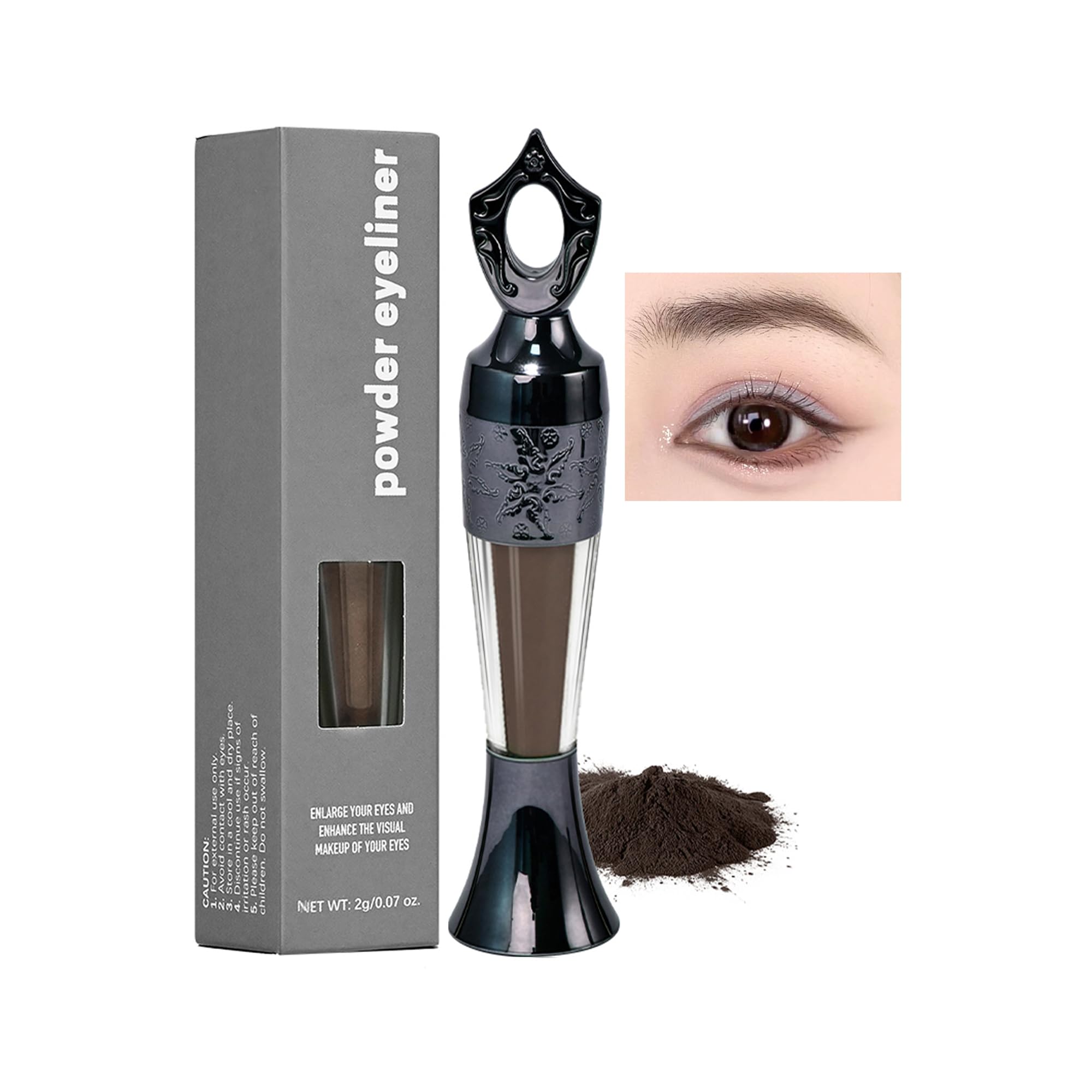 Powder Eyeliner, Multi-Use Eyeliner Powder Long-Wearing & Smudge-Proof Intense Color Easy To Apply, Gentle & Skin-Friendly Formula, Smoothly Outlines The Eye-Liner For Women (#05 Brown)