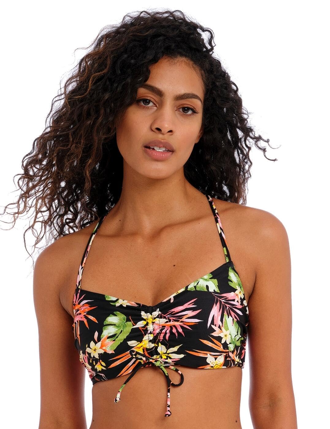 Freya Women's Multicoloured Savanna Sunset Bralette Bikini Top Black 34E