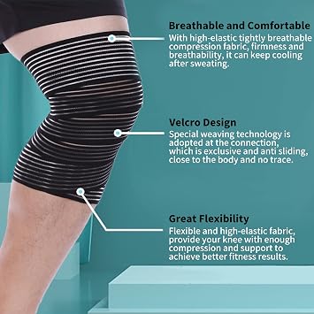 EULANT Elastic Wrist/Leg Support Brace 1 Pairs, Adjustable Compression Wrist Wraps Wristbands for Carpal Tunnel Arthritis Tendonitis Weightlifting Tennis Basketball Working Out Fitness