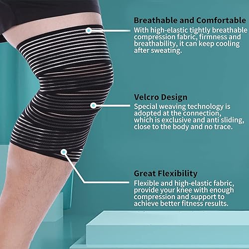 Miniatura 2 de Venda elástica de compresión de rodilla, correas de soporte de rodilla para piernas, muslos, isquiotibiales, tobillo y codo, vendas de compresión