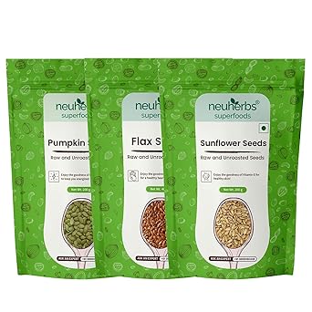 Neuherbs Super Seeds Mix Combo of Pumpkin Seed 200g,Sunflower Seed 200g, Flax Seeds 400g - image, photos