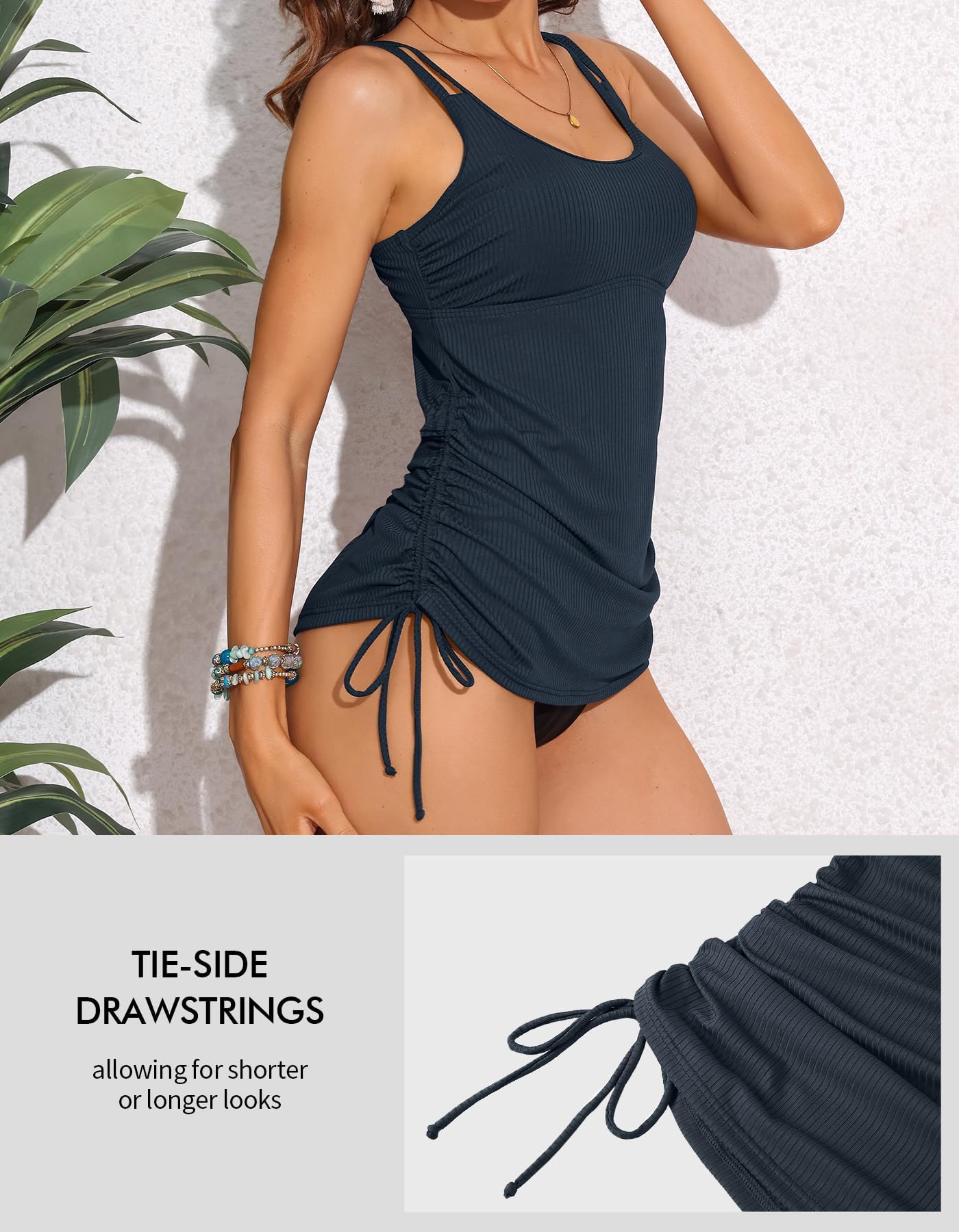 Charmo Maillot de bain tankini pour femme avec soutien-gorge intégré