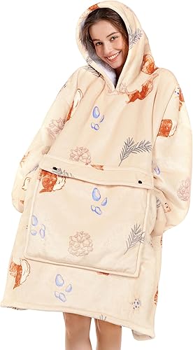 Miniatura 31 de Narecte Manta con Capucha Extra Grande y Acogedora, Manta con Capucha Usable para Adultos, Manta con Capucha Suave y con Capucha, Regalos