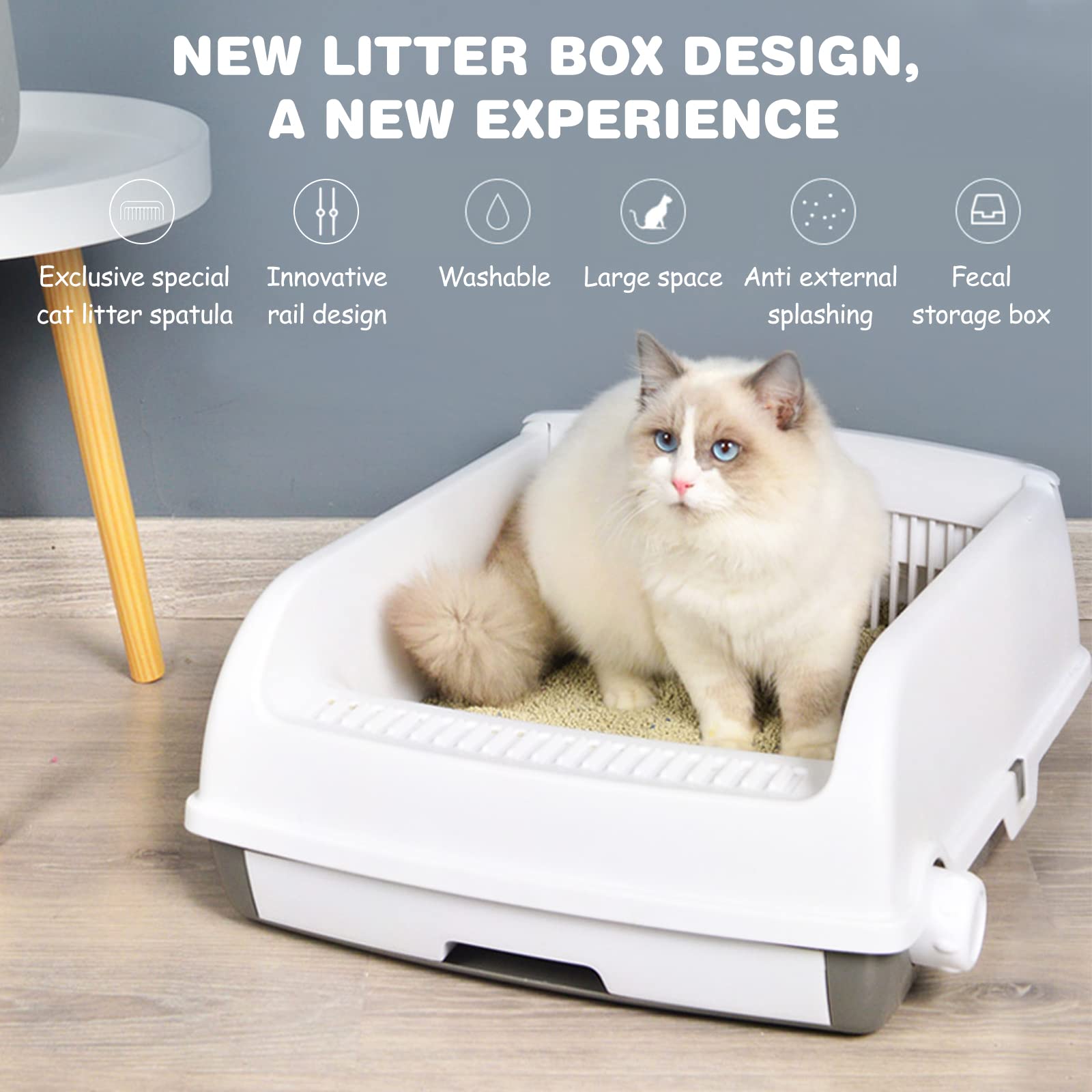 SiftEase Katzentoiletten-Sieb – Schnelle Streu-Reinigung Ohne Schaufeln, Mit Mülleimer