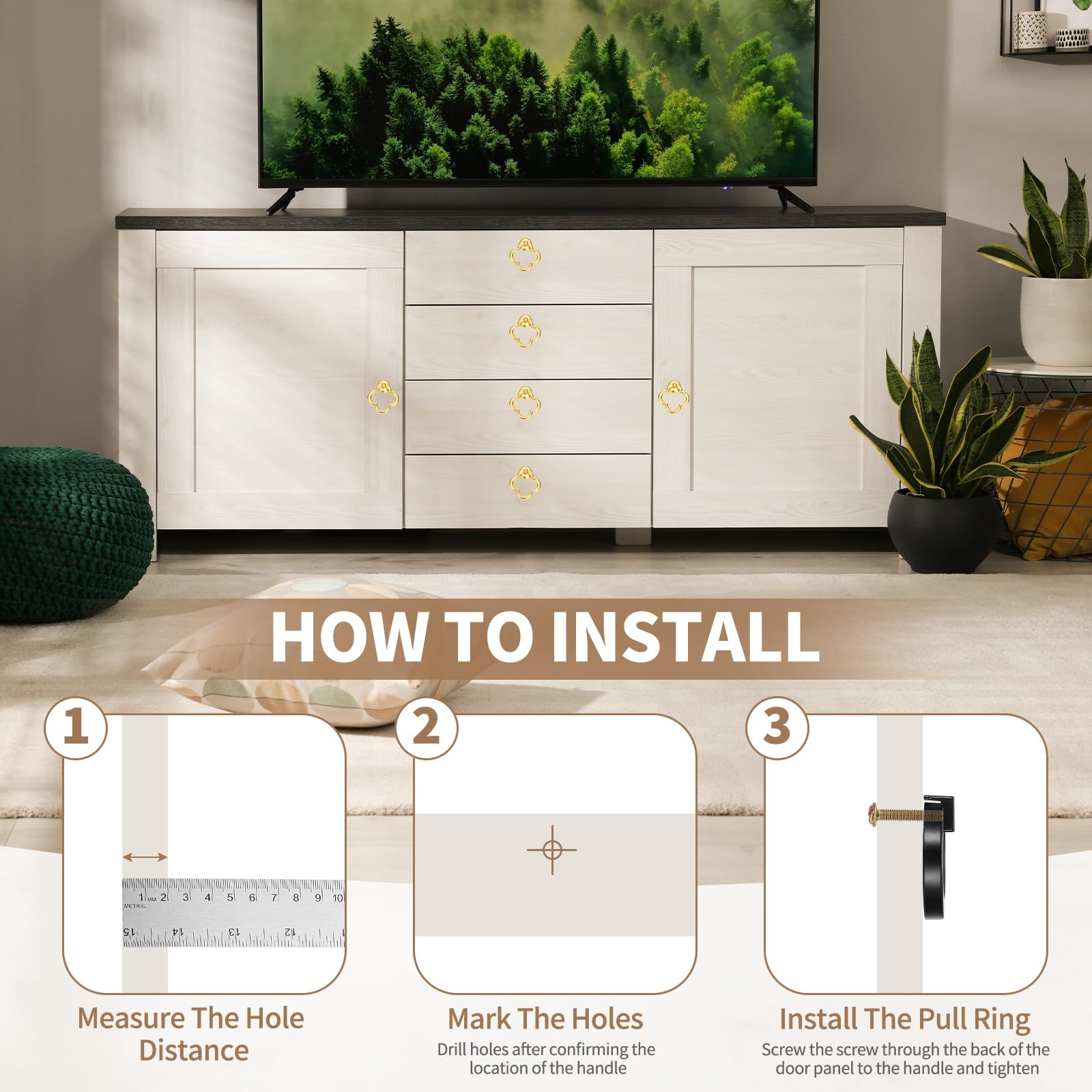 PATIKIL 12Pack Drawer Ring Pull Handles - Image 4