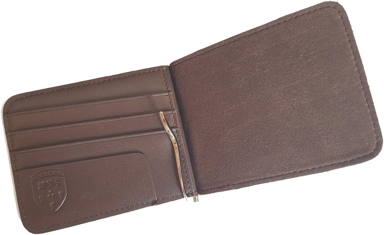 Premium Geniune Leather Wallet Money Clip. Compact And Ultra Slim. Dark Brown Leather