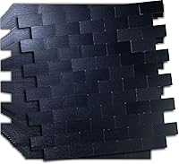 Vista 9 de XUANINY 10 láminas de azulejos metálicos despegables y adhesivos para salpicadero, autoadhesivos de aluminio cepillado estilo subway, pegatina