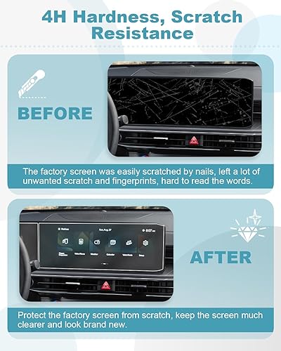 Miniatura 36 de CDEFG Protector de pantalla de vidrio para Telluride: Protector de pantalla táctil para pantalla de automóvil, vidrio templado 9H, antiarañazos