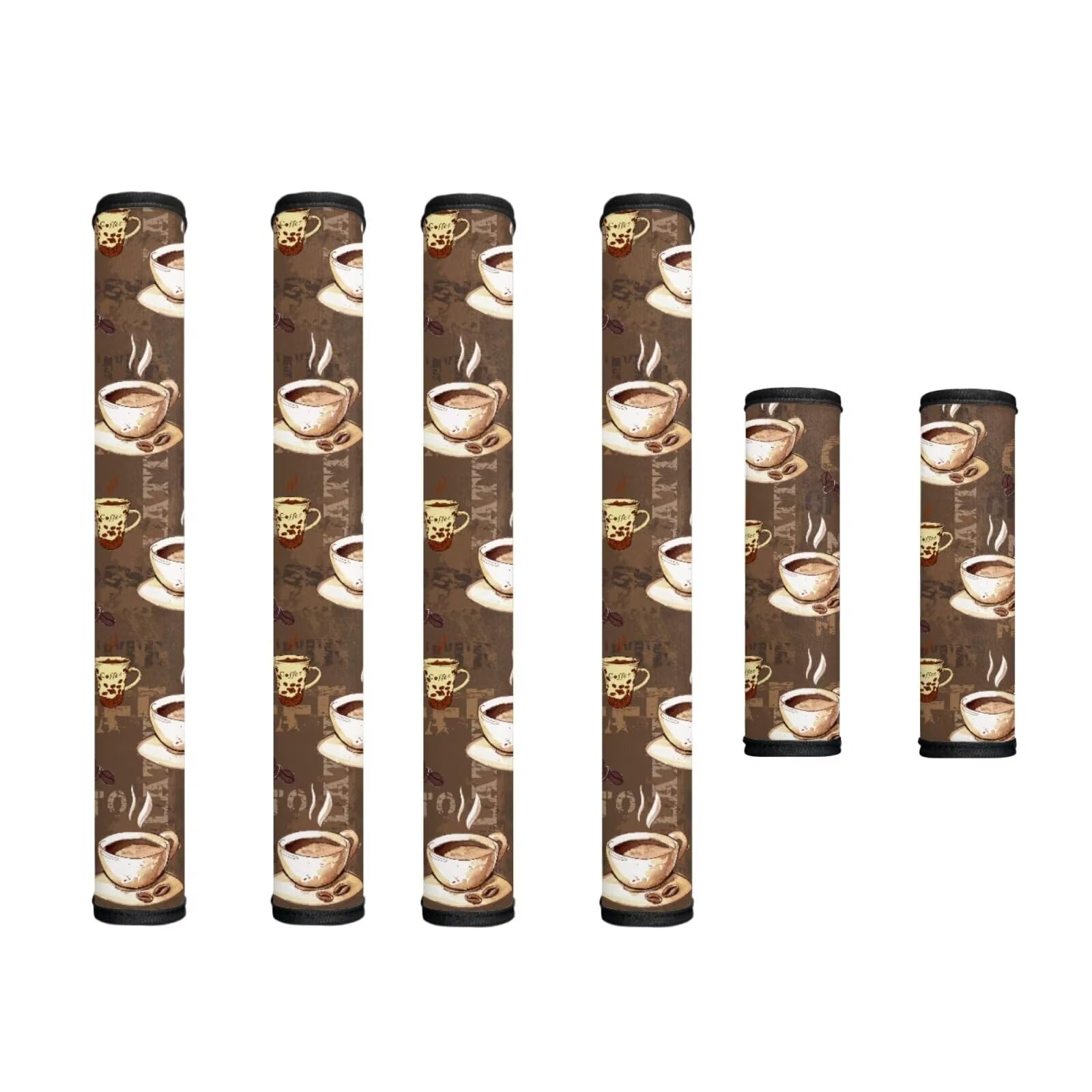 6 PCS Refrigerator Door Handle Covers Washable Keep Kitchen Appliances Clean from Food Stain, Smudges Fingertips Fridge Oven Home Decorations, Coffee Bean Print Brown