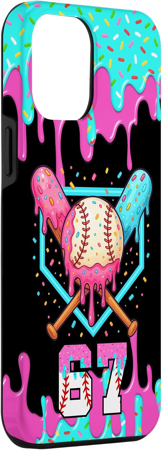 Baseball Gifts Boys 8-12 Ice Cream Drip Baseball 67 Phone Case for iPhone 12 Pro Max