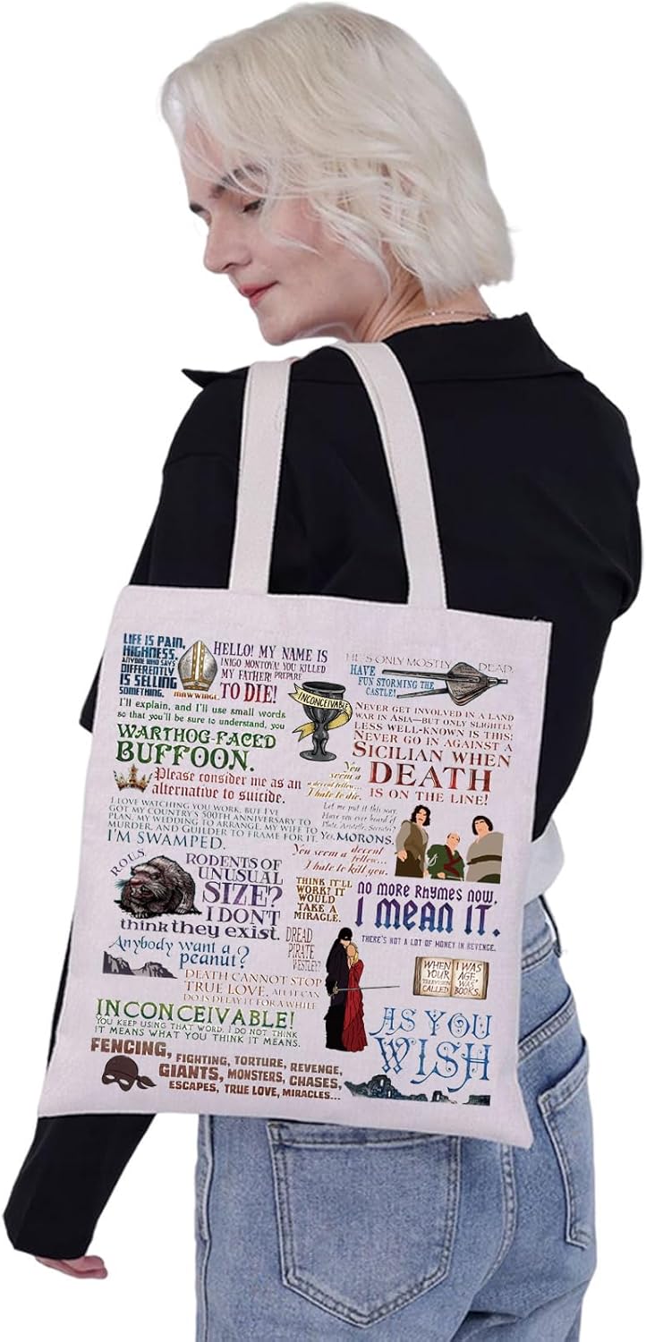 G2TUP Princess Buttercup Tote Bag Westley Fans Gift As you Wish Shoulder Bag Prince Humperdinck & Inigo Montoya Fans Gift - Image 2