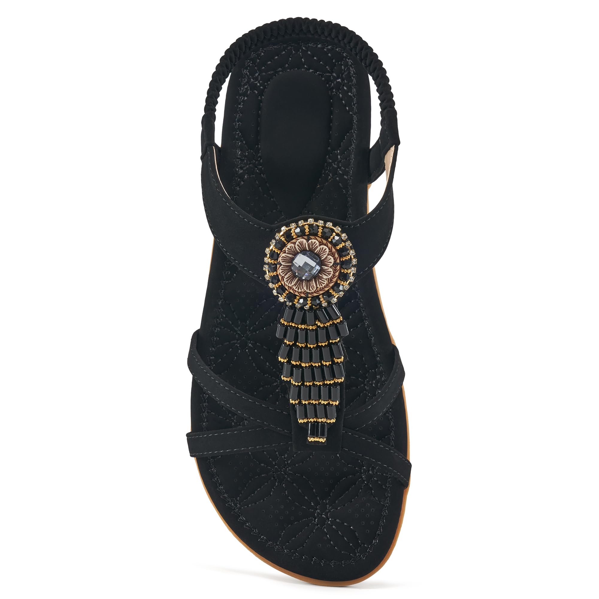 Alicegana Women's Flat Sandals Dressy Summer Comfortable Bohemian Walking Beach Travel Shoes