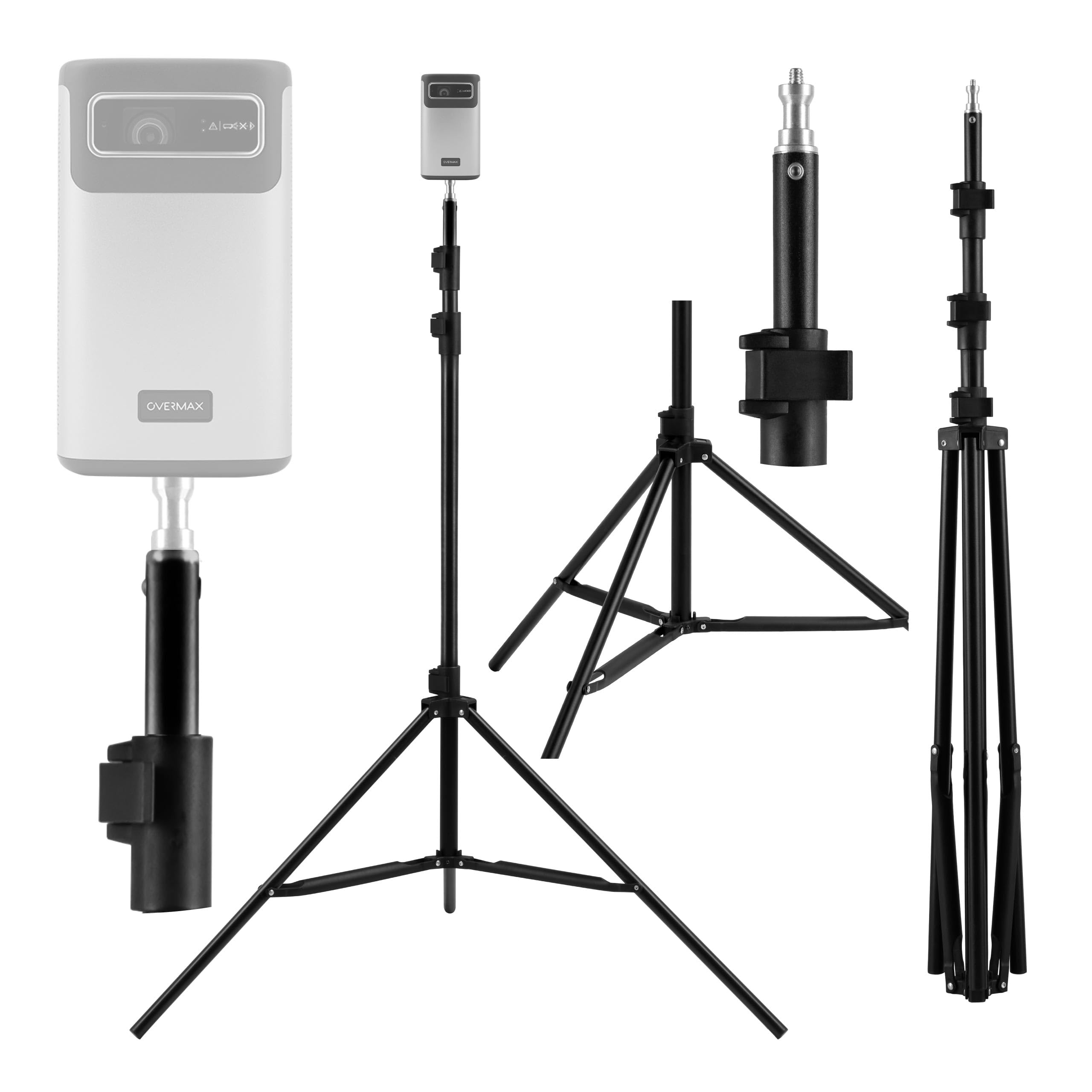 GYMAX Trépied Pliable Pour Ordinateur Portable - Hauteur Réglable 70-118,5cm, Plateau Inclinable 180°, Support Robuste 10kg Pour Projecteur, PC, Tablette - Maison, Bureau, Studio
