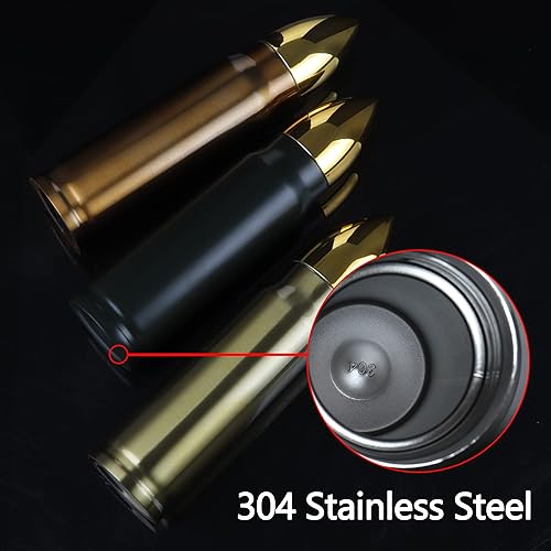 Miniatura 8 de Goetland Botella de agua de acero inoxidable 304 de 16 onzas, vaso con aislamiento al vacío, taza de viaje, sin logotipo, cobre oscuro