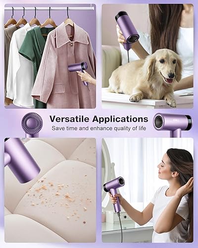 Miniatura 11 de KNKA Secador de pelo, secador de pelo de alta velocidad de 1500 W con 4 temperaturas y 3 velocidades, secador de pelo iónico negativo de secado