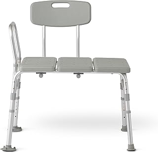 Tub Transfer Bench, 400 lb Capacity Bath & Shower Seat, Tool-Free Assembly, Anti-Slip Suction Feet, Lightweight Frame, for Seniors & Mobility Assistance