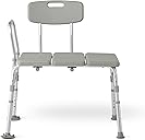 Tub Transfer Bench, 400 lb Capacity Bath & Shower Seat, Tool-Free Assembly, Anti-Slip Suction Feet, Lightweight Frame, for Seniors & Mobility Assistance