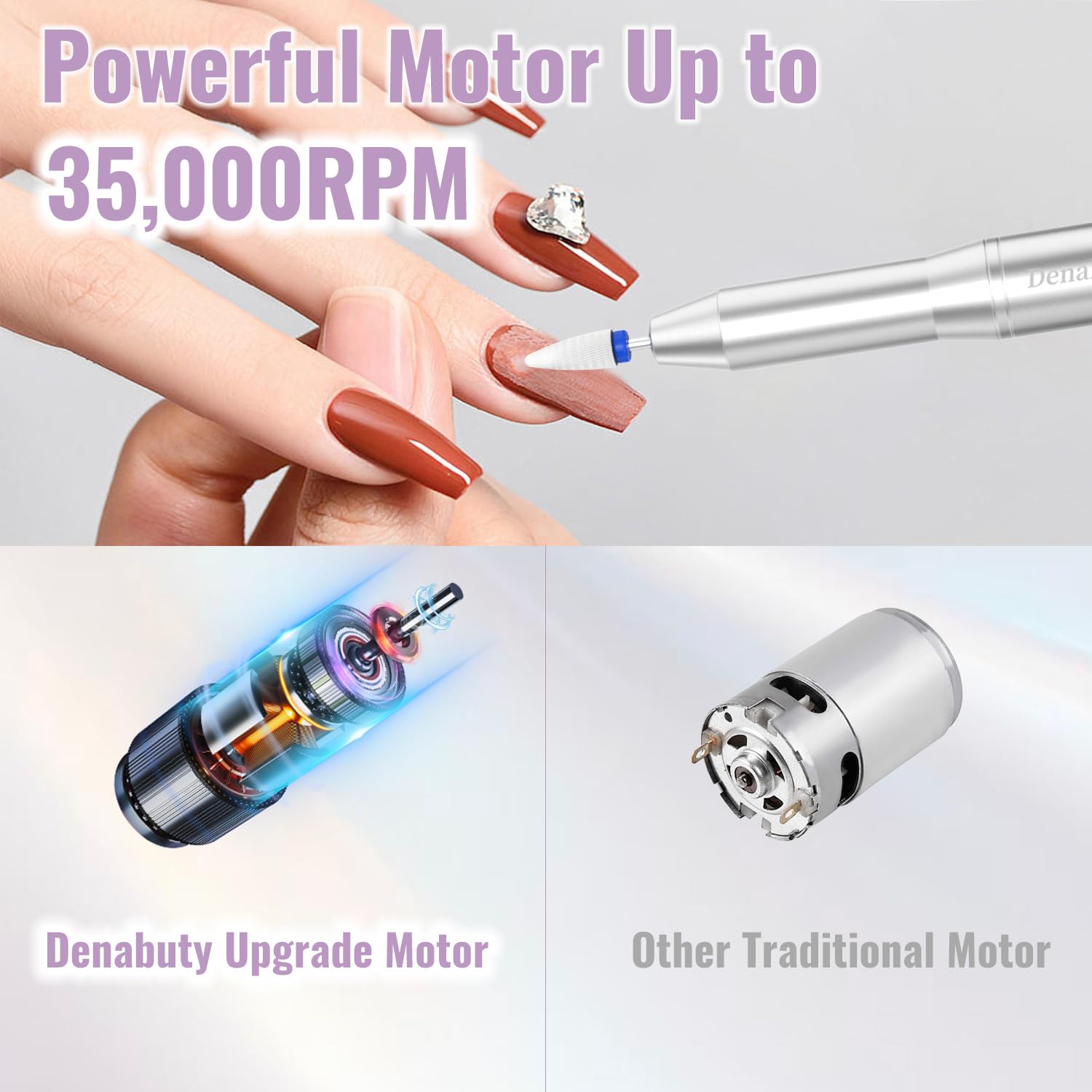 Denabuty Electric Nail Drill Cordless - Image 4
