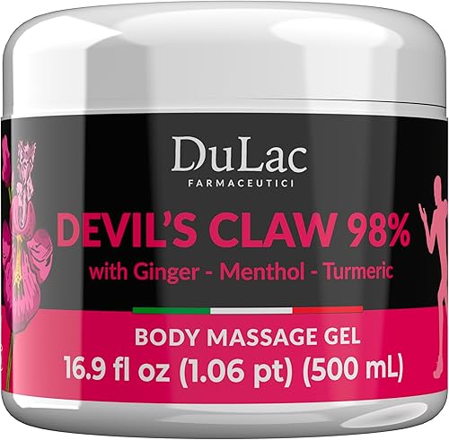 Dulac Devil's Claw - Crema 98% de fuerza máxima de 16.9 onzas líquidas, crema natural de confort para articulaciones y músculos, enriquecida con