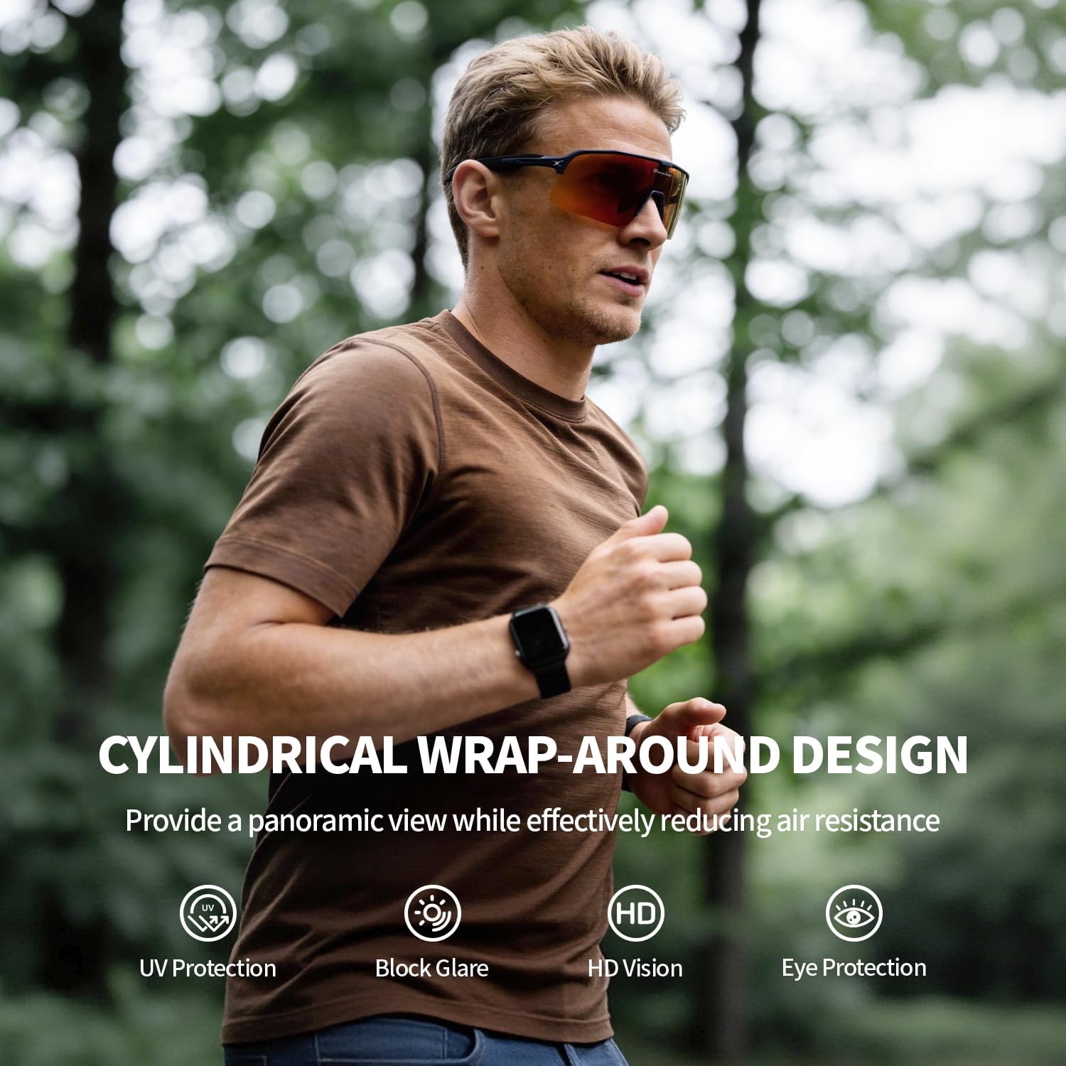 BangLong XL 150MM Sports Sunglasses for Men Women - Ultralight 24g UV400 Protection Running Glasses for Cycling Hiking