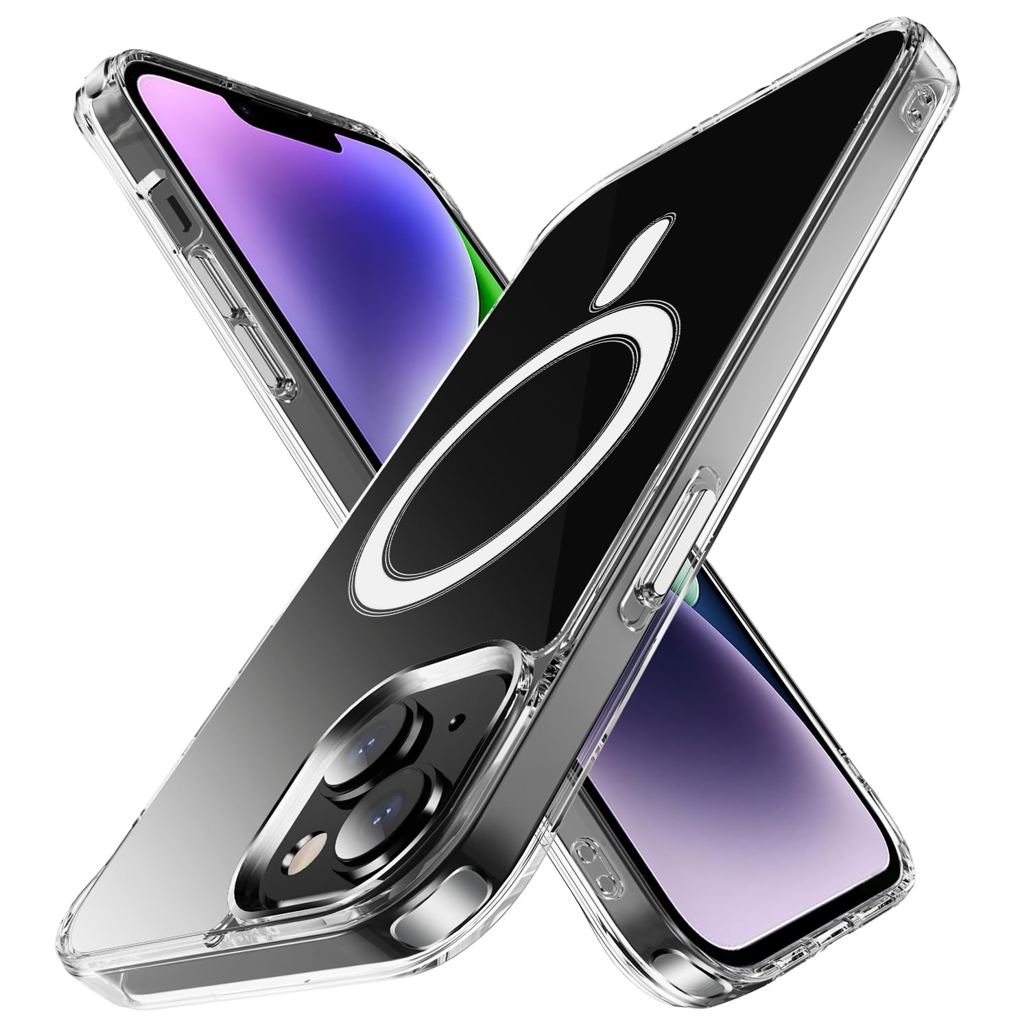 Dionsibei Designed for iPhone 13 Case iPhone 14 with Magnetic Compatible with MagSafe Shockproof Protective Cover for iPhone 13 Phone Case (Clear)