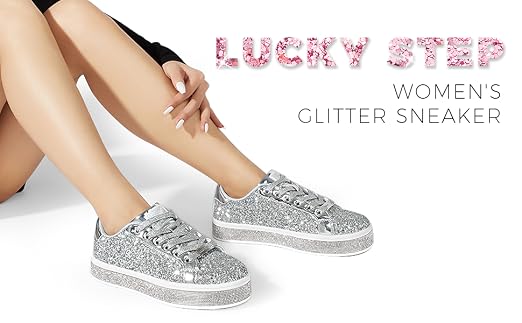 Scarpe Da Ginnastica Con Plateau Glitter E Suola In Strass Per Donna - Matrimonio E Passeggio