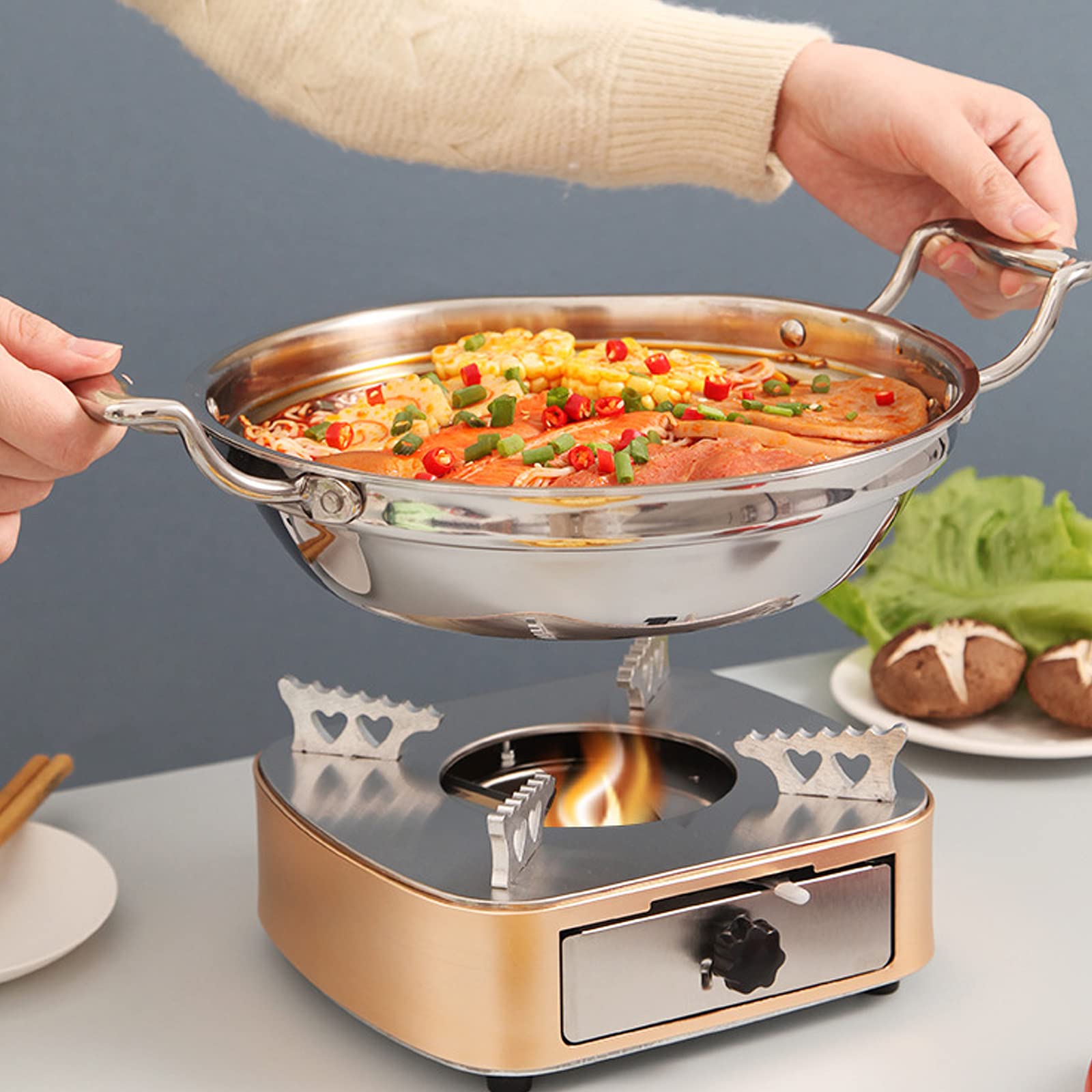Spirituskocher für Innenraum Campingkocher, Mini Camping Alkoholkocher, Tragbarer Campingkocher Spiritusbrenner, Alcohol Stove Spirituskocher für Innenraum, Leicht Zu Tragen,Silver