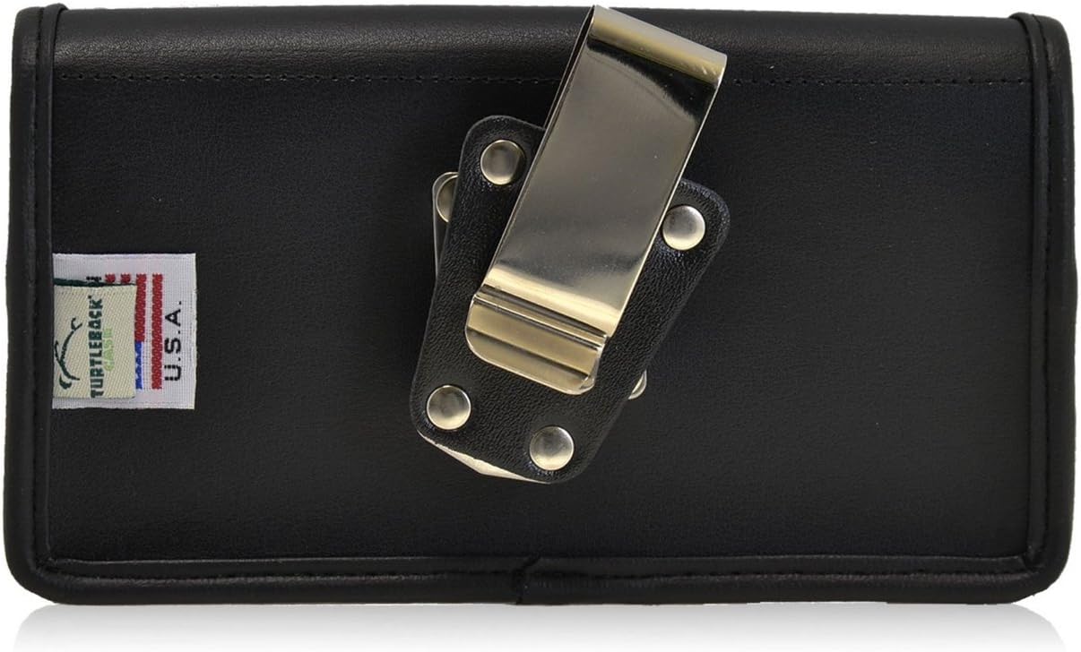 Turtleback Belt Case Compatible with iPhone 5S SE Juice Pack Helium, Air, Plus, Space Pack Black Holster Leather Pouch with Heavy Duty Rotating Ratcheting Belt Clip Horizontal