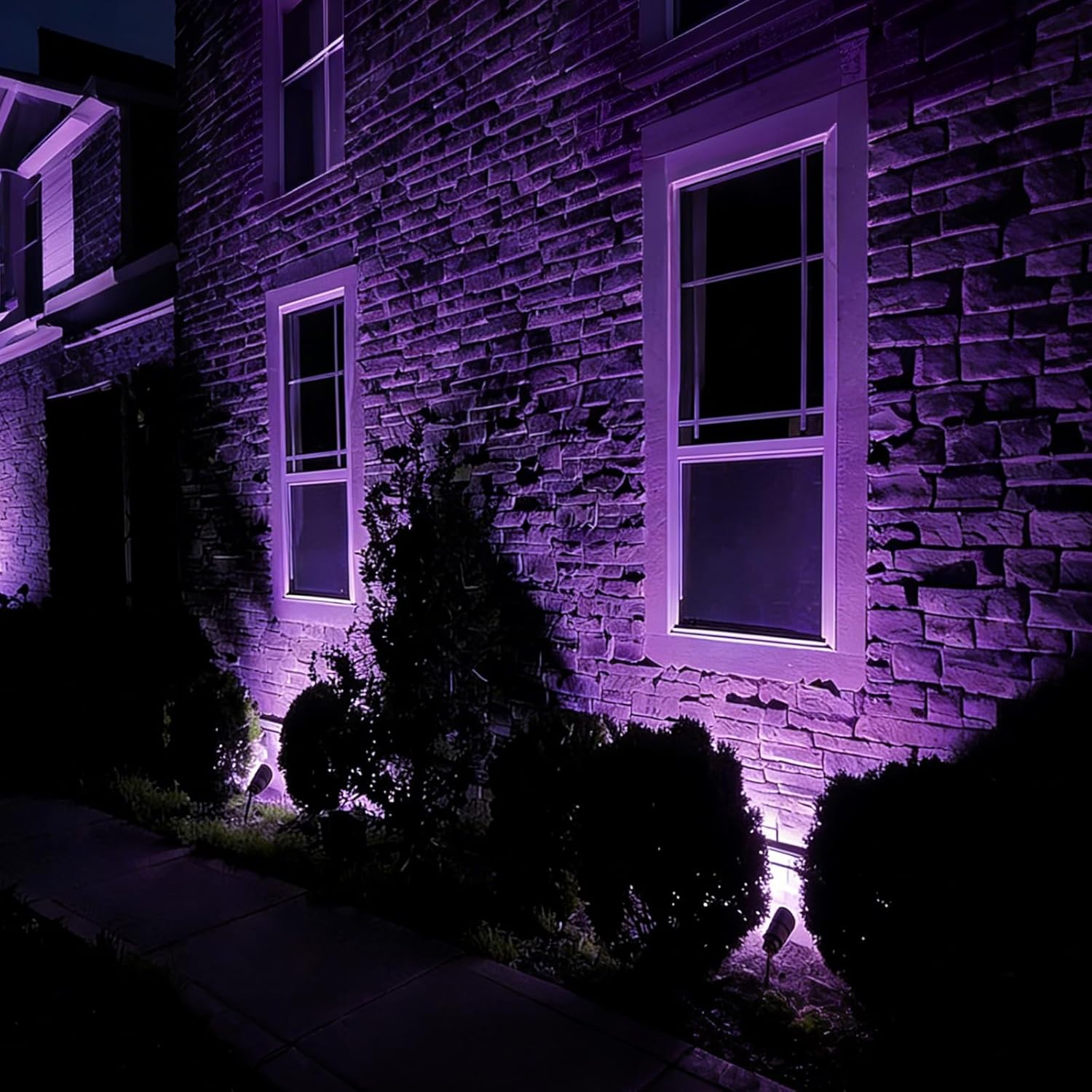 12W LED Black Light Outdoor UV Spotlight, IP65 Waterproof Blacklight Spot Lights, 385-400nm, Plug-in Landscape Lighting with US Plug for Glow Party Body Paint Fluorescent Poster Neon Decor (4 Pack)