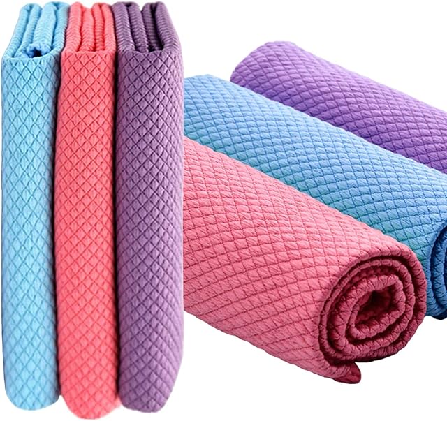 6 Pack Easy Clean Nanoscale Cloth, Lint Free Pro Fibre Absorbent Microfiber Polishing Cleaning Cloth, Reusable Microfiber Dish Cleaning Cloths Without Leaving Marks for Home Cleaning