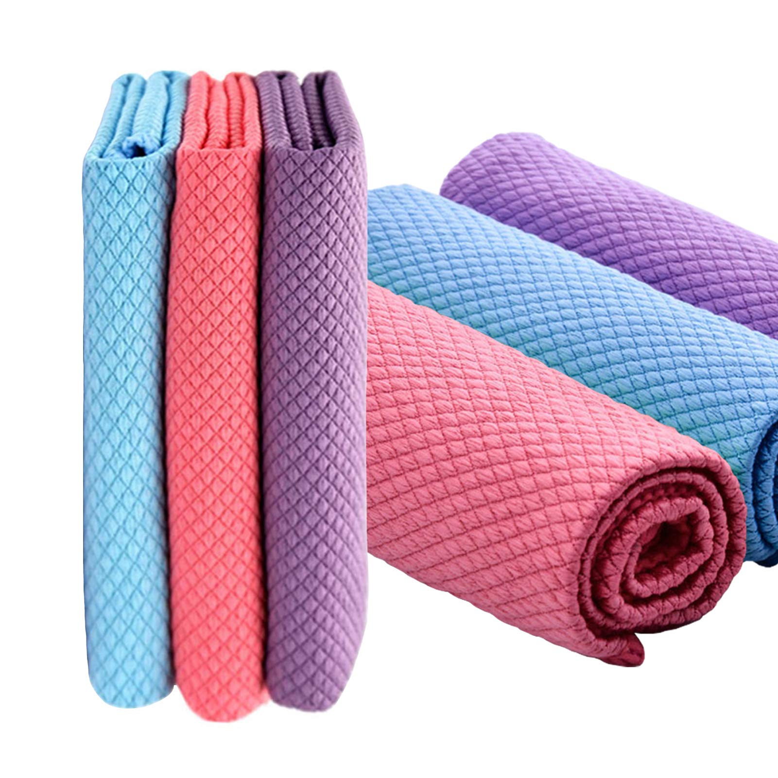 6 Pack Easy Clean Nanoscale Cloth, Lint Free Pro Fibre Absorbent Microfiber Polishing Cleaning Cloth, Reusable Microfiber Dish Cleaning Cloths Without Leaving Marks for Home Cleaning