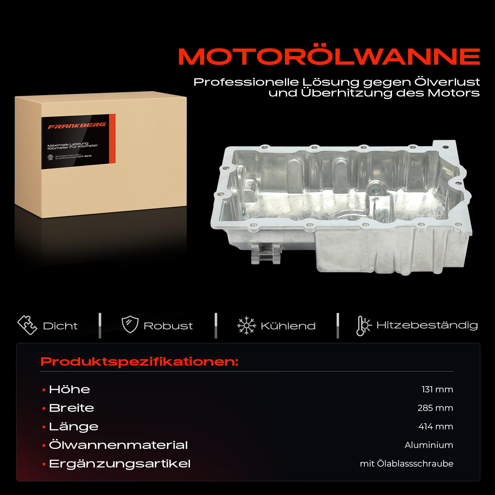 Frankberg Ölwanne für M-i-n-i R50 R53 R52 C-o-o-p-e-r S John C-o-o-p-e-r Works One S Works 1.6L Benzin 2001-2007 11137513061