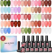 Coscelia Semi-Permanent Nail Polish, Jelly Gel Polish 22 Colors Red, Pink, Blue Jelly Gel Nail Polish Kit Transparent Gel Polish Jelly Nail Polish Set, Gift for Girl