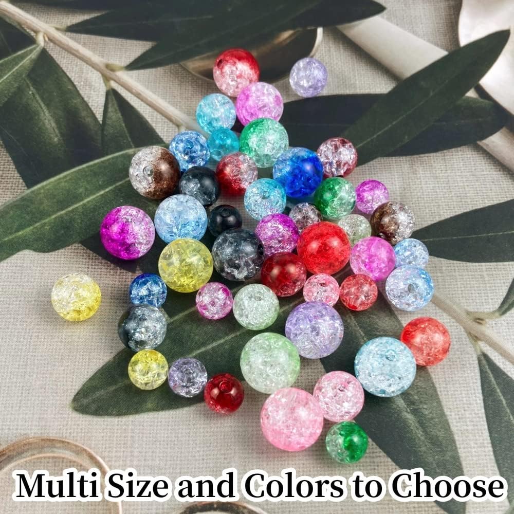100pcs Crackle Acrylic Beads 12mm Crystal Round Crafts Bulk Spacer Beads for Jewelry Making Necklace Bracelet Earrings DIY Jewelry Decoration(Mix Colors) - Image 4